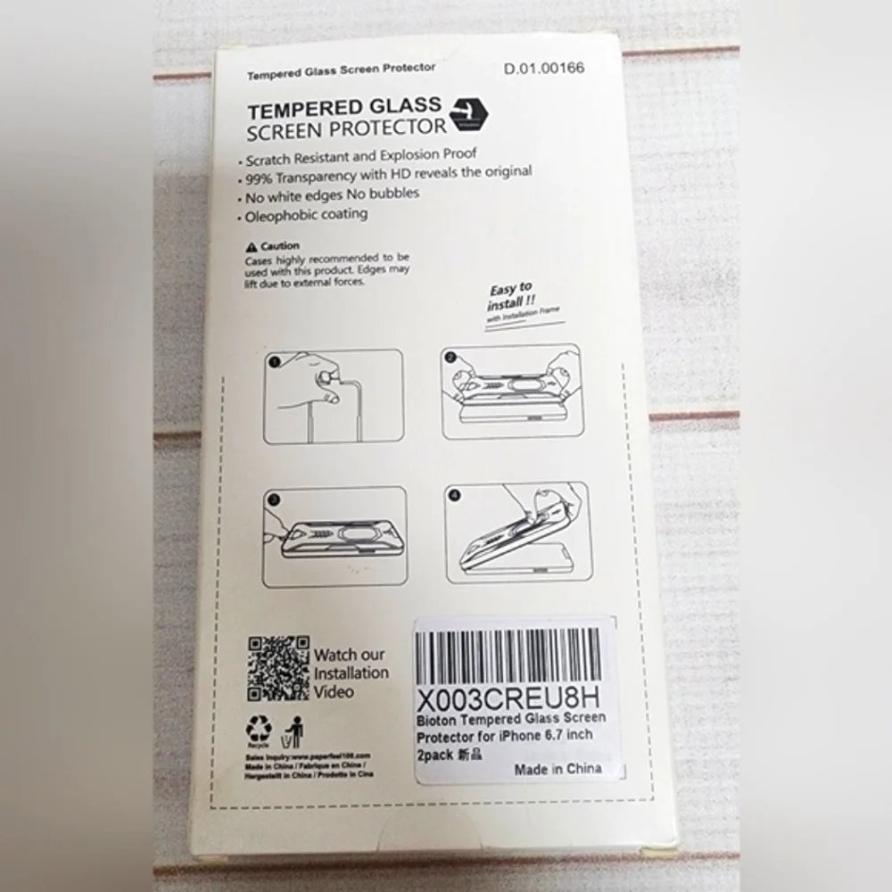 2 Pk Glass Screen Protector for iPhone 14 Pro Max / 14 Plus / 13 Pro Max 6.7 New